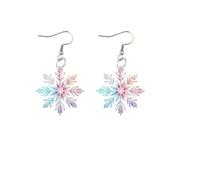 LKIUJIND Snowflake Style Christmas Earrings, Personality Candy Gradient Color for Women Advanced Feeling (Gradient)