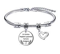 LKJHGF Bracelet Teacher Gift Teacher Bracelets Teacher "A Child Learn When Love Teaches"Thank You Master for Gift Engraving Bracelet Graduation Gifts Birthday, L, Stainless Steel