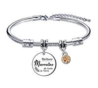 LKJHGF Godmother Gift Birthday Godmother Bracelet Mother's Day Gift for Godmother "Best Godmother of all Earth"