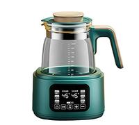 LKJOZCR Electric Kettles Flask 1.3L Glass Kettle, 72H Glass Kettle with Heat Preservation Function, 360° Chassis Heating Fast Water Heater, Led Temperature Prompt and Touch Screen Control/Green