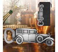LKKCHER Car Bottle Opener, Classic Car Gifts for Men Him, Birthday Fathers Day Christmas Gifts for Men Dad Grandpa, Vintage Beer Accessories, Silver with Gift Bag
