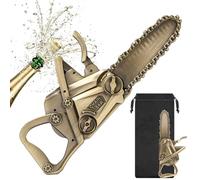 LKKCHER Chainsaw Beer Bottle Opener, Novelty Tool Gift for Men, Dad, Grandpa, Funny Bronze Bar Accessory with Gift Bag, Unique Present for Birthday, Fathers Day, Christmas, BBQ, Camping