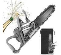 LKKCHER Chainsaw Beer Bottle Opener, Novelty Tool Gift for Men, Dad, Grandpa, Funny Silver Bar Accessory with Gift Bag, Unique Present for Birthday, Fathers Day, Christmas, BBQ, Camping
