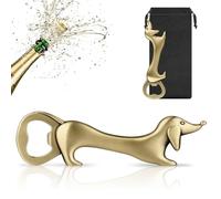 LKKCHER Dachshund Beer Bottle Opener, Sausage Dog Gifts for Women Men, Birthday Father's Day Christmas Gifts for Women Men Dog Lovers, Bonze with Gift Bag