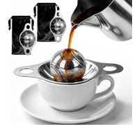 LKKCHER DESIGN 2 Pack Baseball Espresso Cooling Ball, Stainless Steel Ice Cube with Funnel, Chilling Ball for Hot Drinks Coffee, Wine Ice Stones, Novelty Baseball Coach Gifts, Set for Men Women