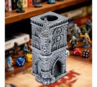 LKKCHER DESIGN D&D Castle Dice Tower, 3D Resin Rolling Trays, Fantasy Tabletop Game Accessories, Dragon Dice Tower Portable, Perfect for DND RPG, Gifts for Player (Dice Not Included)
