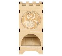 LKKCHER DESIGN Dice Tower for Rolling Dice, D&D Wooden Flying Dragon Dice Tray, Role Playing Game Box, Tabletop Games Accessories, Fantasy Player Gifts, Friends Camping DND Tower (Dice Not Included)