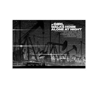 LKKHPEP A Girl Walks Home Alone at Night Poster Horror Movie Poster Canvas Wall Art Decorative Home Decor Painting for Living Room Bedroom 16x24inch(40x60cm) Unframe-style