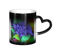 LKLDDPZB Abstract Floral Print Heat Changing Coffee Mug –11 Oz Magic Color Changing Mug, Ceramic Thermal Reactive Cup for Men and Women