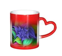 LKLDDPZB Abstract Floral Print Heat Changing Coffee Mug –11 Oz Magic Color Changing Mug, Ceramic Thermal Reactive Cup for Men and Women