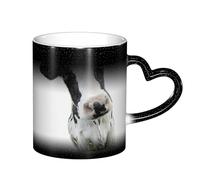 LKLDDPZB Animal Funny Cow Head Black White Print Heat Changing Coffee Mug â€“11 Oz Magic Color Changing Mug, Ceramic Thermal Reactive Cup for Men and Women