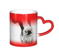 LKLDDPZB Animal Funny Cow Head Black White Print Heat Changing Coffee Mug â€“11 Oz Magic Color Changing Mug, Ceramic Thermal Reactive Cup for Men and Women