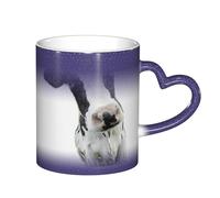 LKLDDPZB Animal Funny Cow Head Black White Print Heat Changing Coffee Mug â€“11 Oz Magic Color Changing Mug, Ceramic Thermal Reactive Cup for Men and Women