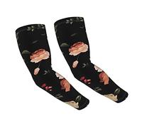 LKLDDPZB Autumn Beautiful Floral Print Adult Ice Silk Sunscreen Arm Sleeves â€“ Full Print, Breathable & Light, Unisex