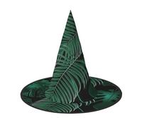 LKLDDPZB Banana Leaf Green Printed Halloween Witch Hat For Women And Men Pointy Hat Decoration Cosplay