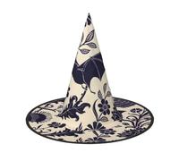LKLDDPZB Bat Print Printed Halloween Witch Hat For Women And Men Pointy Hat Decoration Cosplay