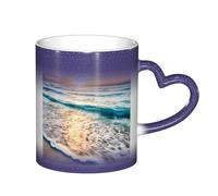 LKLDDPZB Beach Sunset Ocean Print Heat Changing Coffee Mug â€“11 Oz Magic Color Changing Mug, Ceramic Thermal Reactive Cup for Men and Women
