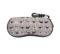 LKLDDPZB Beagle Patterns Print Ultra-Lightweight & Portable Soft-Shell Glasses Case (Horizontal Design) â€“ Full-Frame Double-Sided Print With Chloroprene Rubber Material