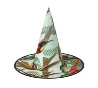 LKLDDPZB Beautiful Hummingbirds Printed Halloween Witch Hat For Women And Men Pointy Hat Decoration Cosplay