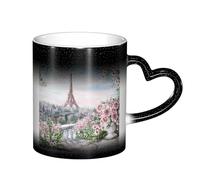 LKLDDPZB Beautiful Tower Paris Print Heat Changing Coffee Mug –11 Oz Magic Color Changing Mug, Ceramic Thermal Reactive Cup for Men and Women