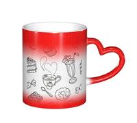 LKLDDPZB Black Afternoon Tea Print Heat Changing Coffee Mug â€“11 Oz Magic Color Changing Mug, Ceramic Thermal Reactive Cup for Men and Women