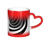 LKLDDPZB Black and White Print Heat Changing Coffee Mug â€“11 Oz Magic Color Changing Mug, Ceramic Thermal Reactive Cup for Men and Women