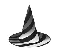 LKLDDPZB Black And White Printed Halloween Witch Hat For Women And Men Pointy Hat Decoration Cosplay