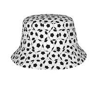 LKLDDPZB Black and White Soccer Ball Pattern Stylish Bucket Hat with All-Over Print - Lightweight, Uv Protection for Outdoor Adventures