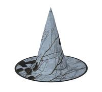 LKLDDPZB Black Crow Birds Printed Halloween Witch Hat For Women And Men Pointy Hat Decoration Cosplay