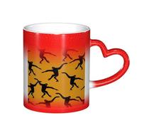 LKLDDPZB Black Gibbon Monkey Print Heat Changing Coffee Mug â€“11 Oz Magic Color Changing Mug, Ceramic Thermal Reactive Cup for Men and Women
