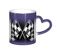 LKLDDPZB Black White Formula Checkered Flags Pattern Print Heat Changing Coffee Mug â€“11 Oz Magic Color Changing Mug, Ceramic Thermal Reactive Cup for Men and Women