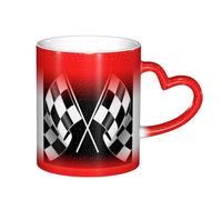 LKLDDPZB Black White Formula Checkered Flags Pattern Print Heat Changing Coffee Mug â€“11 Oz Magic Color Changing Mug, Ceramic Thermal Reactive Cup for Men and Women
