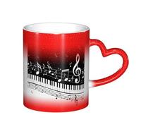 LKLDDPZB Black White Music Note Print Heat Changing Coffee Mug â€“11 Oz Magic Color Changing Mug, Ceramic Thermal Reactive Cup for Men and Women