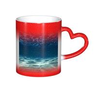 LKLDDPZB Blue Ocean Sea Print Heat Changing Coffee Mug â€“11 Oz Magic Color Changing Mug, Ceramic Thermal Reactive Cup for Men and Women