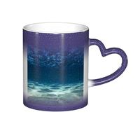 LKLDDPZB Blue Ocean Sea Print Heat Changing Coffee Mug â€“11 Oz Magic Color Changing Mug, Ceramic Thermal Reactive Cup for Men and Women