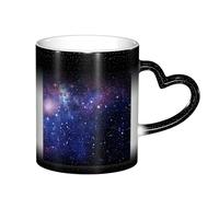 LKLDDPZB Blue & Purple Galaxy Print Heat Changing Coffee Mug â€“11 Oz Magic Color Changing Mug, Ceramic Thermal Reactive Cup for Men and Women