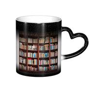 LKLDDPZB Books Print Heat Changing Coffee Mug â€“11 Oz Magic Color Changing Mug, Ceramic Thermal Reactive Cup for Men and Women