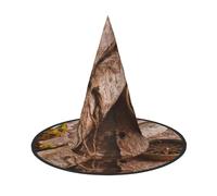 LKLDDPZB Compass And Ancient Map Printed Halloween Witch Hat For Women And Men Pointy Hat Decoration Cosplay