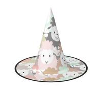 LKLDDPZB Cute Colorful Sheep Cartoon Pattern Printed Halloween Witch Hat For Women And Men Pointy Hat Decoration Cosplay
