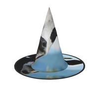 LKLDDPZB Cute Cow Printed Halloween Witch Hat For Women And Men Pointy Hat Decoration Cosplay