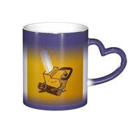 LKLDDPZB Cute Crying Chainsaw Print Heat Changing Coffee Mug â€“11 Oz Magic Color Changing Mug, Ceramic Thermal Reactive Cup for Men and Women