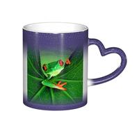 LKLDDPZB Cute Frog Print Heat Changing Coffee Mug â€“11 Oz Magic Color Changing Mug, Ceramic Thermal Reactive Cup for Men and Women