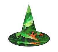 LKLDDPZB Cute Frog Printed Halloween Witch Hat For Women And Men Pointy Hat Decoration Cosplay