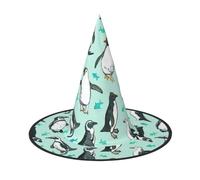 LKLDDPZB Cute Penguins Printed Halloween Witch Hat For Women And Men Pointy Hat Decoration Cosplay