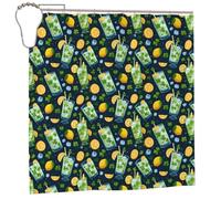 LKLDDPZB Cute Shower Curtains For Bathroom With Hooks, Water Resistant Fabric Washable Shower Curtain182 X 182 Cm, Green Lemonade Print Shower Curtain For Bathroom Decor