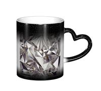 LKLDDPZB Diamond Pattern Print Heat Changing Coffee Mug â€“11 Oz Magic Color Changing Mug, Ceramic Thermal Reactive Cup for Men and Women