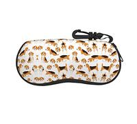 LKLDDPZB Dog Print Ultra-Lightweight & Portable Soft-Shell Glasses Case (Horizontal Design) â€“ Full-Frame Double-Sided Print With Chloroprene Rubber Material