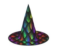 LKLDDPZB Dragon Scale Printed Halloween Witch Hat For Women And Men Pointy Hat Decoration Cosplay