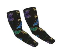 LKLDDPZB Dragonfly Print Adult Ice Silk Sunscreen Arm Sleeves â€“ Full Print, Breathable & Light, Unisex
