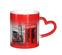 LKLDDPZB England UK London Telephone Print Heat Changing Coffee Mug â€“11 Oz Magic Color Changing Mug, Ceramic Thermal Reactive Cup for Men and Women